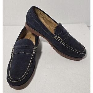 Martin Dingman Countrywear Men’s Size 9 M Suede Leather Penny Loafer Navy Blue